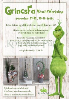 GrincsFa készítő workshop lesz szombaton és vasárnap a Koronás Parkban